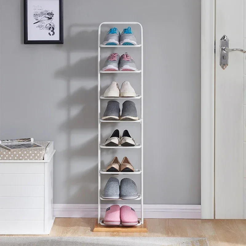 Metal Shoe Rack Hallway Furniture Portable Shoes Closet Organizers Narrow Vertical Shoe Cupboard Space Saving Display Cabinet