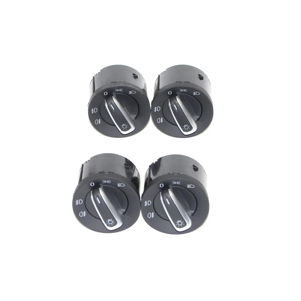 

4Pcs Chrome Headlight light Control Switch For VW Caddy Tiguan Touran Golf MK6 Jetta VW Passat B6 3C 5ND 941 431 A 5ND941431A