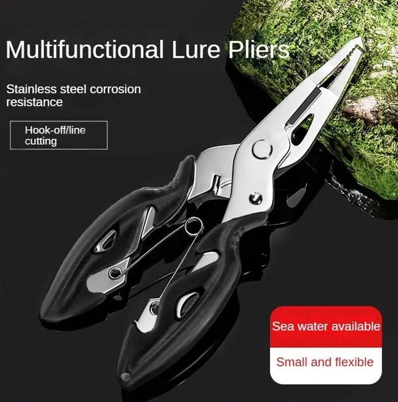 Multifunctional Curved Mouth Road Sub Pliers Cutting Lines Uncoupling Fish Hooks Opening Coils Outdoor Fishing Tools Plier