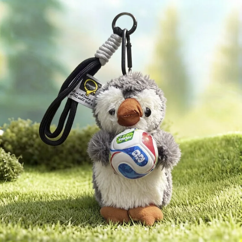 Cute Soccer Penguin Keychain Pendant Cool Plush Dolls Toy Keychain Charms Girls Handbag Charms Creative Little Gifts For Couples view 5