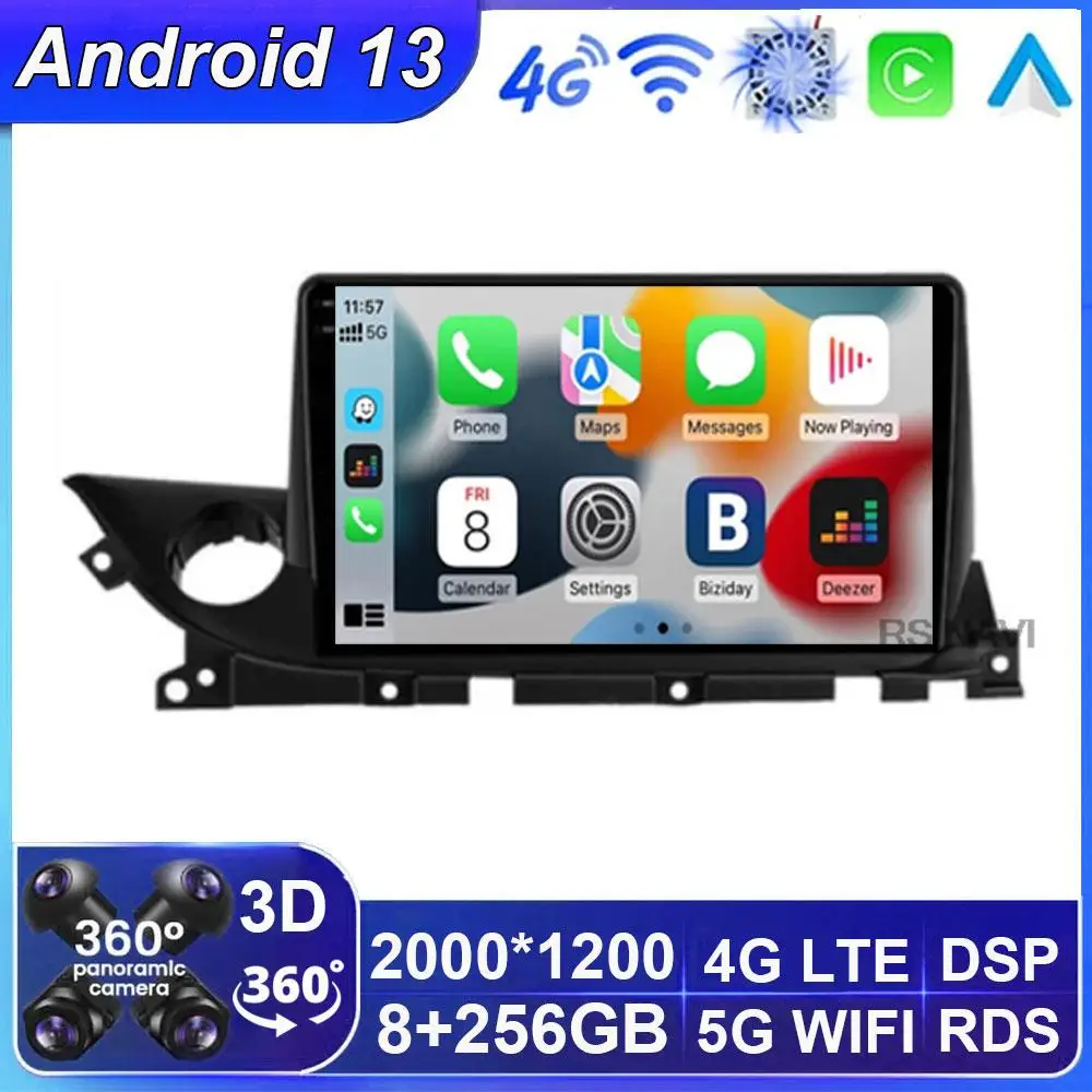 

Android 13 Auto Radio For Mazda 6 Mazda6 III 3 GJ GL ATENZA 2018 - 2021 GPS Multimedia Player Wireless CarPlay Navi DVD HU 2din