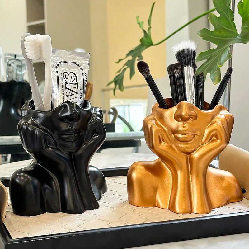 Creative Human Body Art Vinyl Figure Holder Acrylic Makeup Brush Organizer Multifunctional Desktop