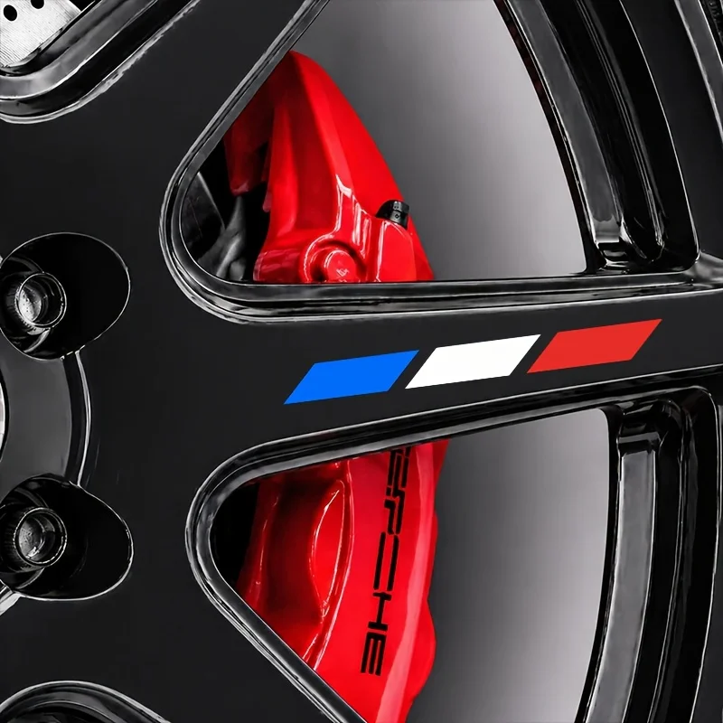 2D Flat Blue White Red Strip Vinyl Sticker, Decal for Car Window Motorcycle Helmet Decor, Holiday Gift