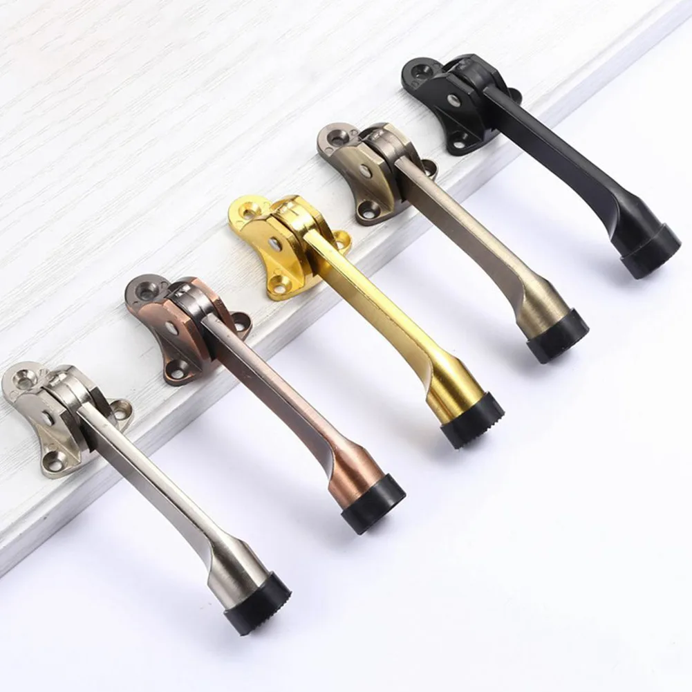 Kick Down Door Stopper Zinc Alloy Foot-Operated Lever Door Stop Holder Non-Slip Door Stop Home Door Buffer Fixer Hardware ﻿