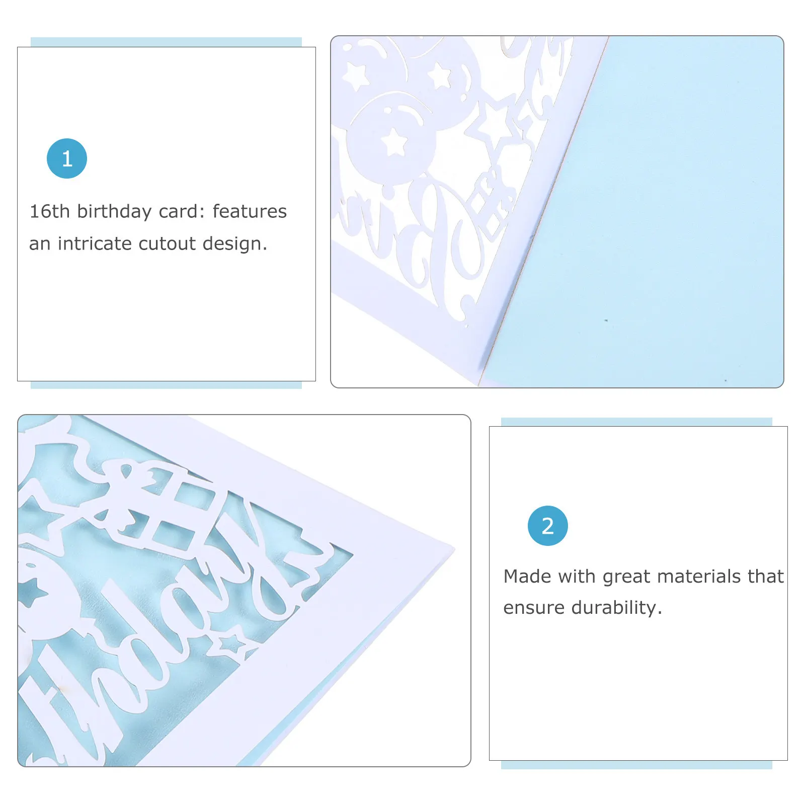 10Sets Hollow 16Th Birthday Greeting Cards Elegant Cutout Pattern Envelope Birthday Supplies Party Decoration Greeting Cards