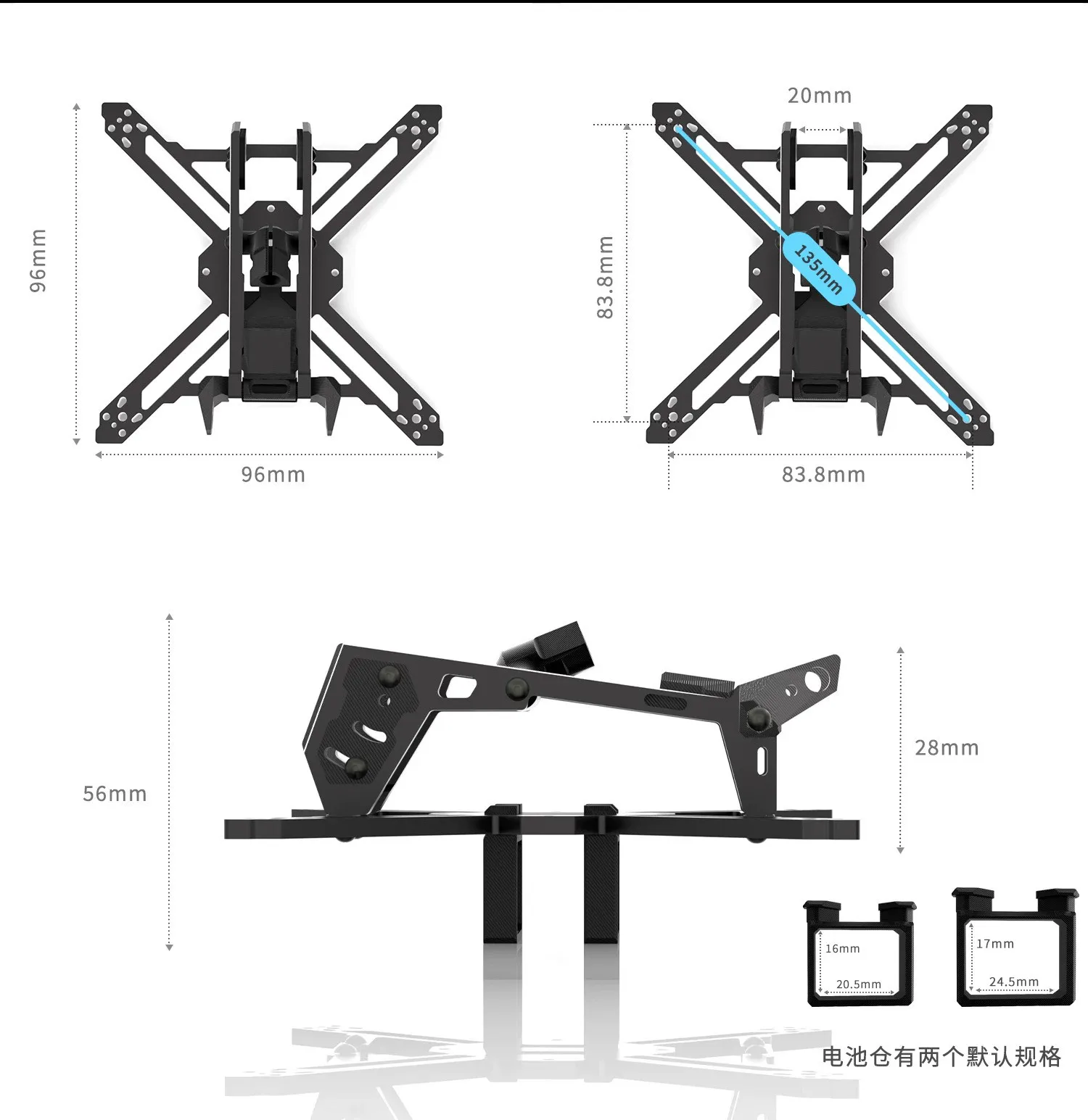 

Dolphinac X2 2 Inch Freestyle FPV Frame Kit Wheelbase 115mm for DJ I O4 Digital VTX Transmission