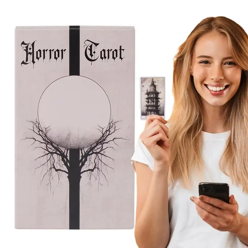 Horror Tarot Oracle Tarot Deck Beginner Tarot 78 Pieces Board Games For Fate Divination Party Card Deck Entertainment