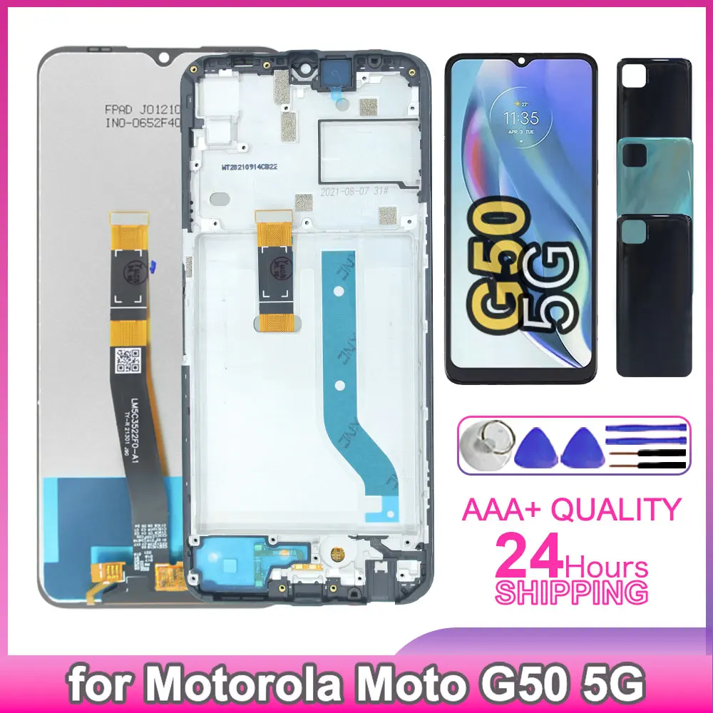 Para Motorola Moto G50 5G pantalla LCD MONTAJE DE digitalizador con pantalla táctil reemplazo para Moto G50 5G XT2149 con marco
