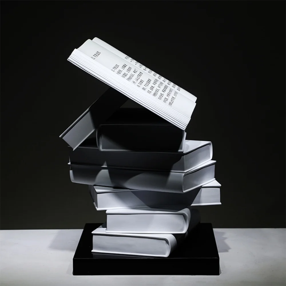 ※a Creative Open Book Fiberglass Sculpture Literary Art Decor for Bookstore & Reading Room Landscape