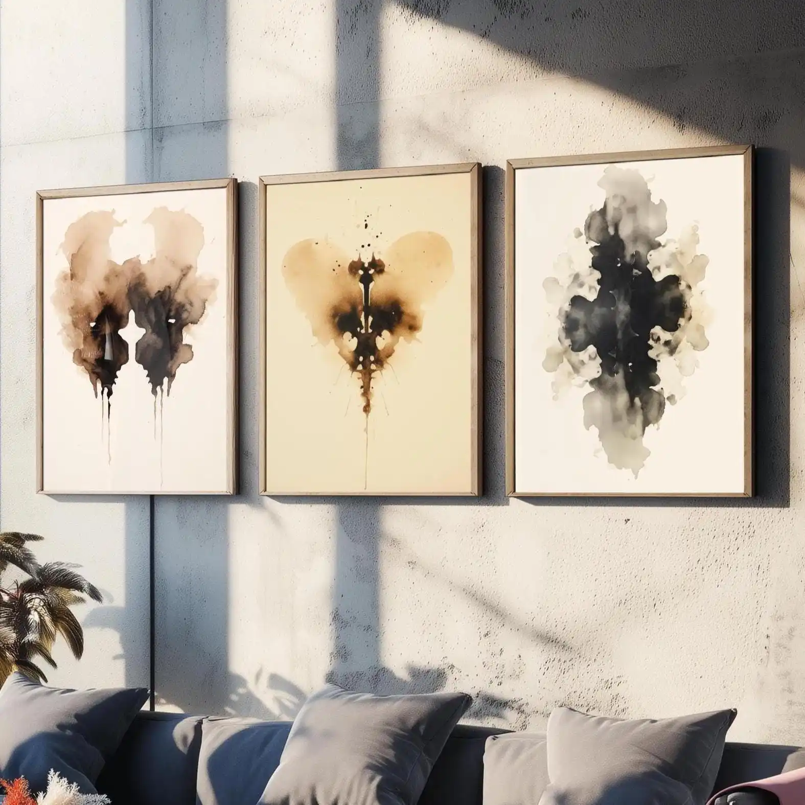 Rorschach Inkblot Splats Set of Three Art Prints  3 Psychology Paintings Photo Poster Wall Art Gift Giclée Museum Office Splatt