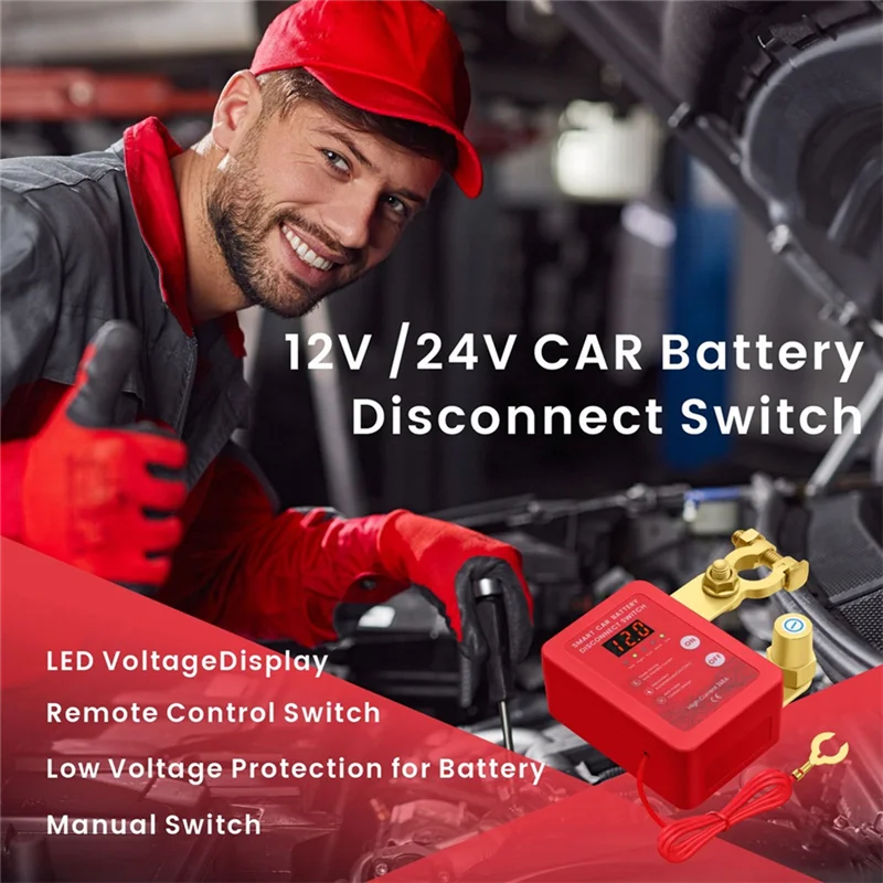 

RMWIN-Car Kill Switch Car Battery Disconnect Switch 240A 12V Automatic Power Shut Off Switch For Auto