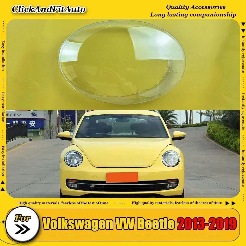 

For Volkswagen VW Beetle 2013-2019 Front Headlight Shell Lamp Shade Transparent Headlamp Cover Plexiglass Replace Original Lens