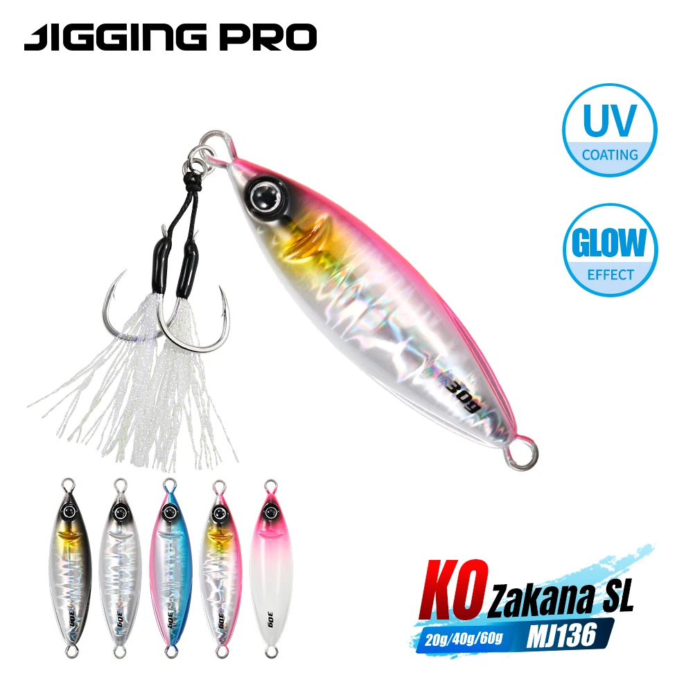 JIGGING PRO KO Zakana Micro Super Light Jigging Lure 20g 30g 40g Long Casting Metal Jig Slow Tumbling Fall Jigs Sea Fishing Lure