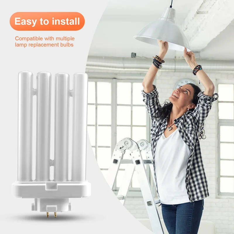 

The New 220V 27W 4 Pin Rows 6500K Double-H Quad Tube Compact Fluorescent Lamp Light Bulb