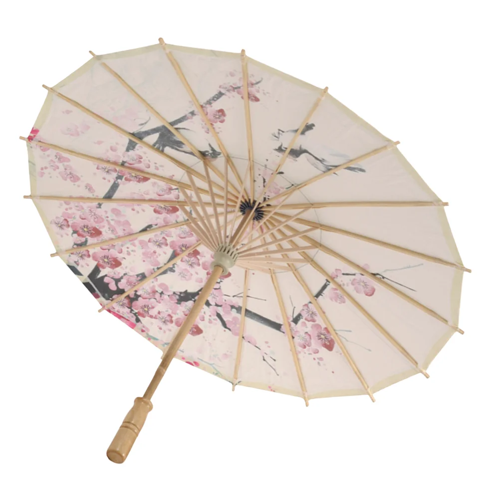 Dance Paper Umbrella White Decorations Prop Bamboo Japanese Chinese Sun Parasol