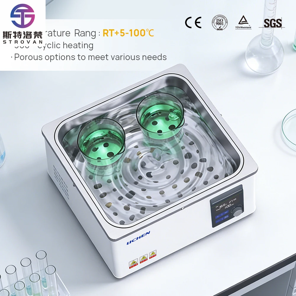 

Thermostat Water Bath LCD Control Dry-Burn Protection RT+5~100°C 6-Hole Lab Incubation Enzyme Reaction