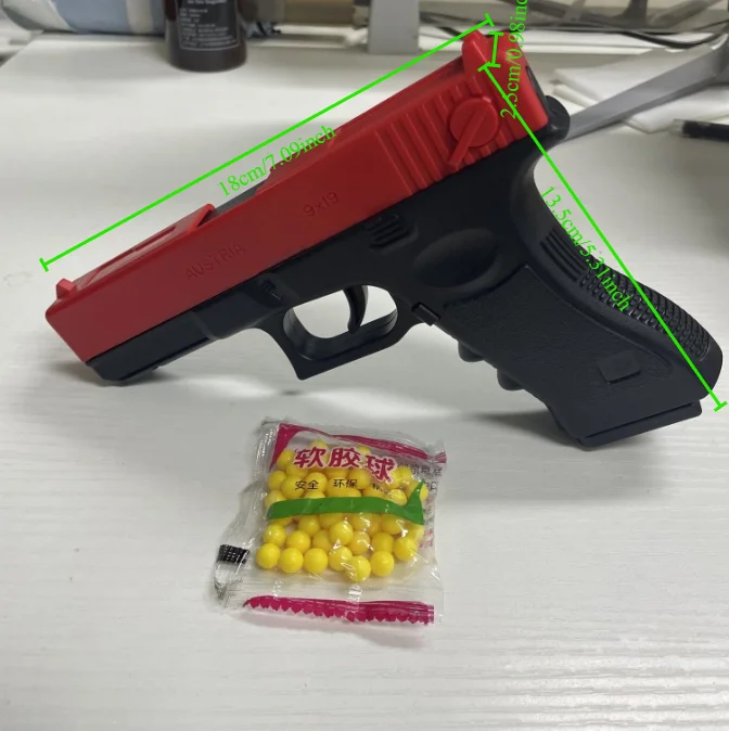 2025 New Soft Bullet and Airsoft Pistol Manual G17 G lock Toy Gun Lower Magazine Laser Outdoor Sports CS Game Weapon Kisd Gift