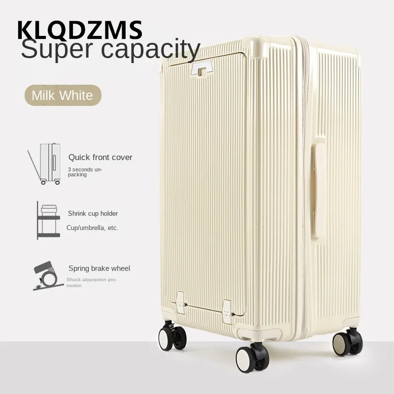 KLQDZMS-Valise à Roulettes pour Ordinateur Portable avec Ouverture Frontale, Sac de dehors de Grande Capacité, Bagage de Voyage, ABS + PC, 24 ", 26", 28 ", 30"