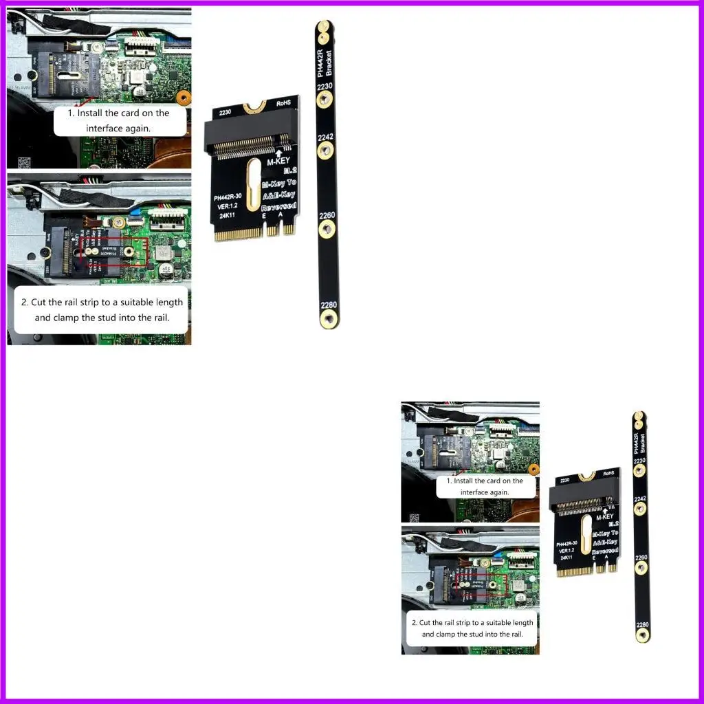 

PCIE4.0 2230 A+E Advension Adapter NVME с карточкой с кронштейнами для 2230 2242 2260 2280 Материнская плата ноутбука