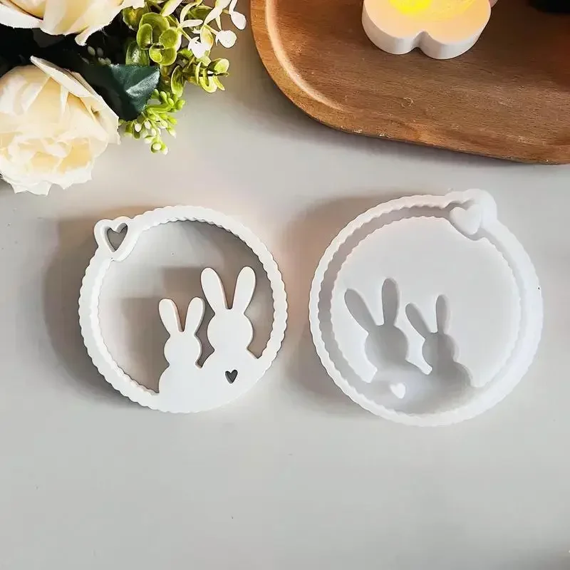 2026 Latest Models Wreath Rabbit Resin Silicone Mold For Epoxy Resin Wall Decoration Home Ornament Mold For Crafting