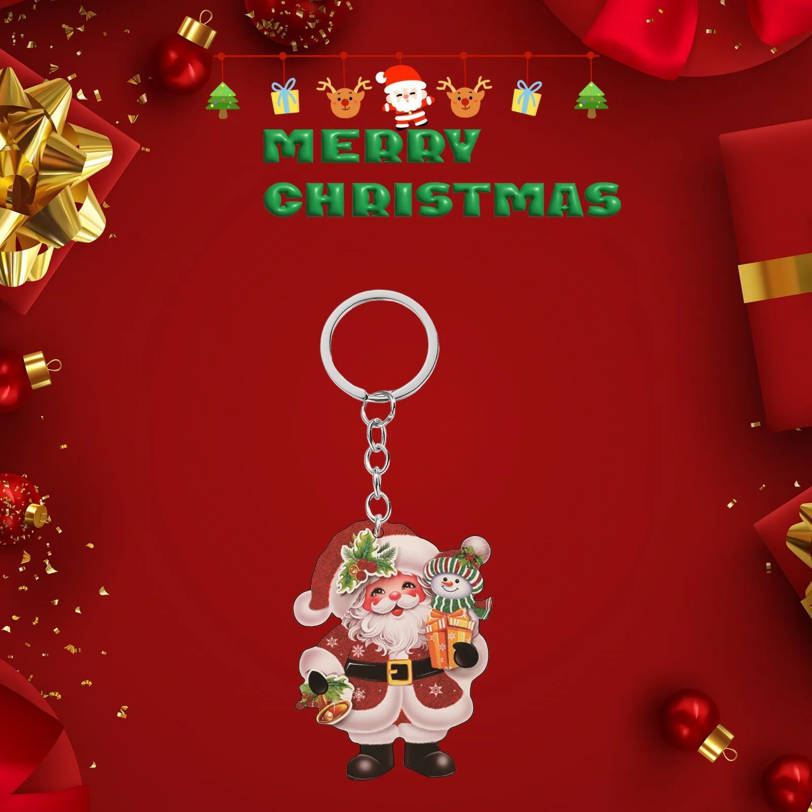 

Автомобильный рождественский брелок, акриловый подарок, украшения для дня рождения, рождественские принадлежности, подвесные украшения