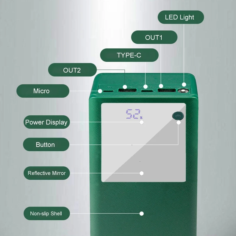 2022 جديد 16x1865 0 علبة صندوق شحن خارجي 5 فولت بطارية شحن صندوق تخزين شل لشحن الهاتف المحمولة شاحن بطارية قذيفة
