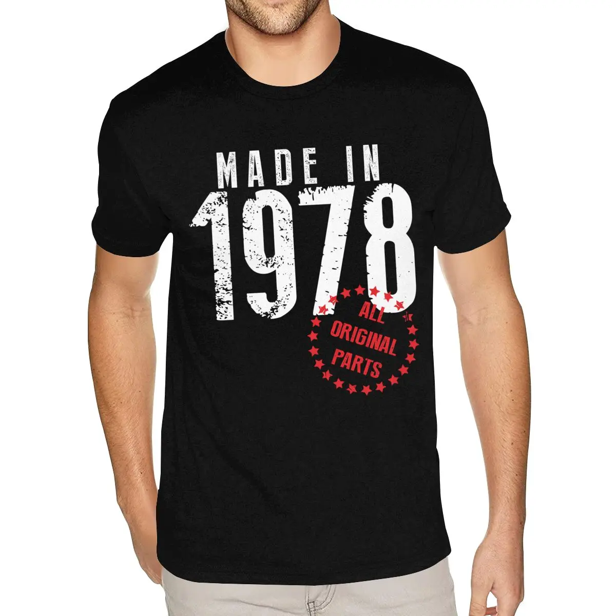 

Made In 1978 All Original Parts T Shirts Mens Birthday Gifts Shirt Small Size Mens Geek Graphic T-shirts
