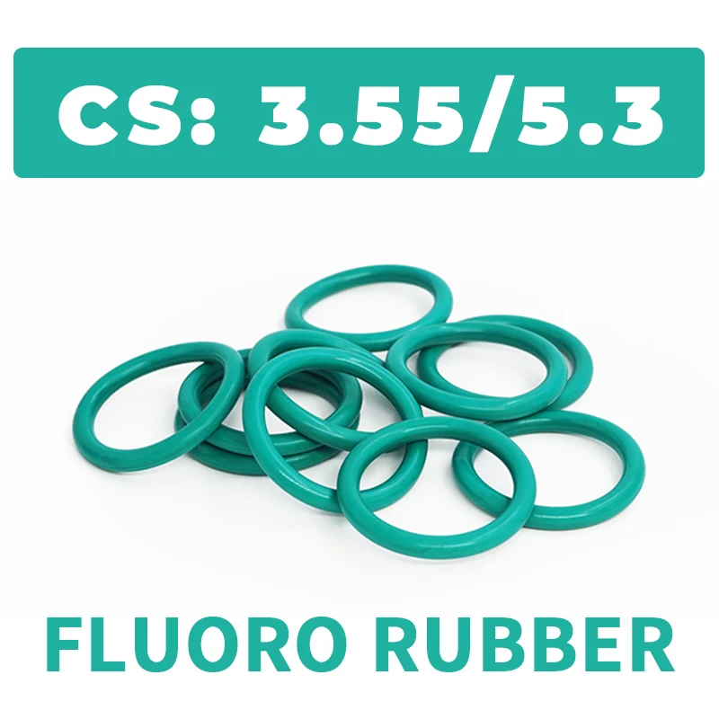 Thickness CS3.55/5.3mm Green FKM O-ring FPM fluorine rubber sealing gasket elasticity rubber washer ring Spot wholesale