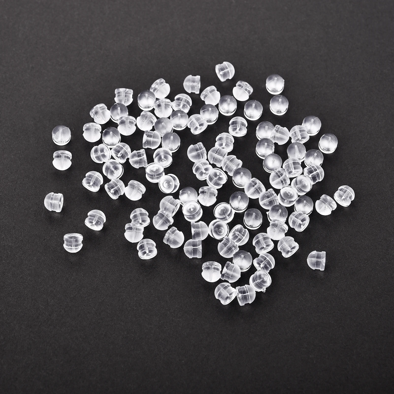 100 יח'\חבילה עגיל סיליקון גב סיליקון עגול באוזן תקע קובעי חסם עגילי פקקים בחזרה עבור עגיל