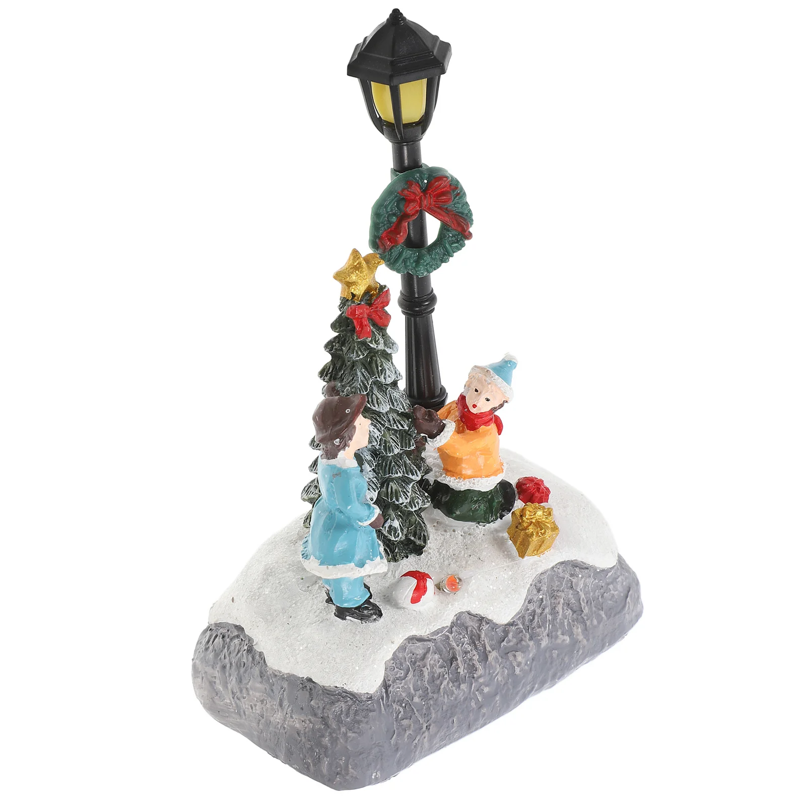 

1Pcs Resin Christmas Micro Landscape Ornament LED Desktop Miniature Decor Luminous Resin Crafts Ideal for Xmas Decoration