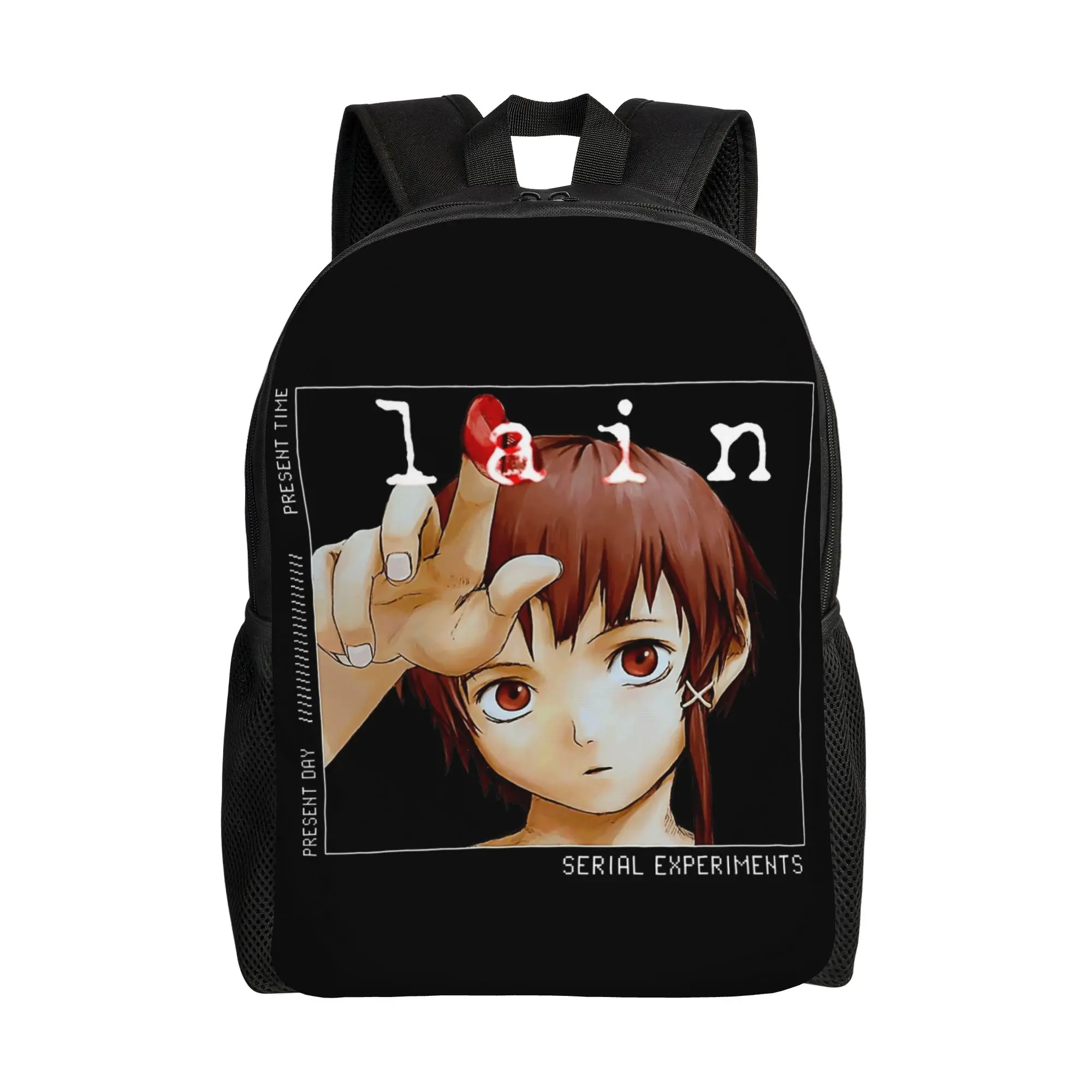 

Girl Serial Experiments Lain anime Backpack Student Unisex Polyester Daily Backpacks Big Fun School Bags Rucksack