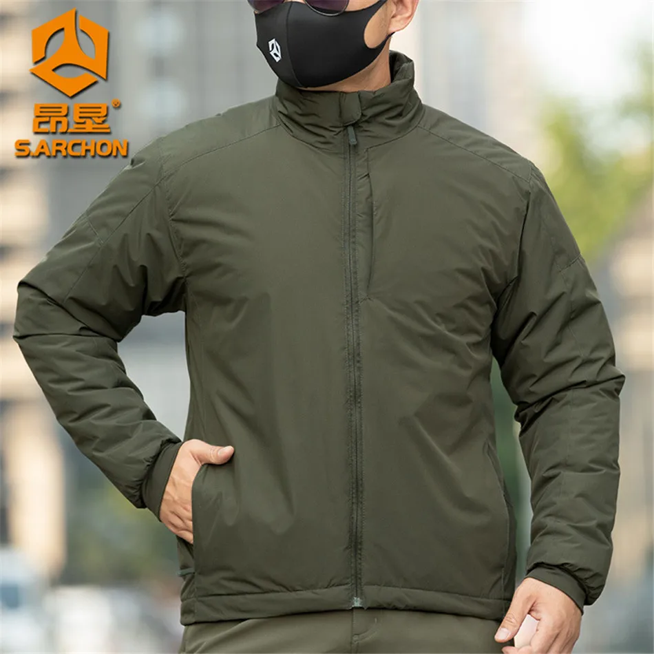 Winter Thermal Reflective Warm Tactical Cotton Jacket Windproof Splashproof Outdoor Lightweight Foldable Storage Warm Jacket