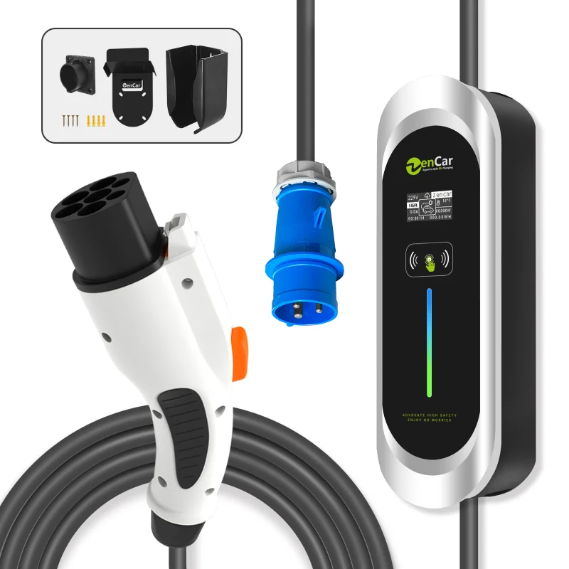 

Zencar Model E GBT charger 32A evse 7.4KW portable ev car charger with type B RCD for China car with GB/T plug