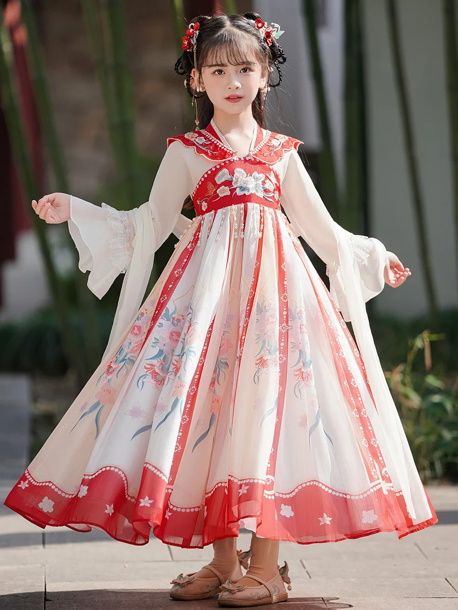 Chinese Ancient Hanfu Dresses Girls Children's Carnival Halloween Costume Cosplay Baby Birthday Gift Party Daily Dress For Kids