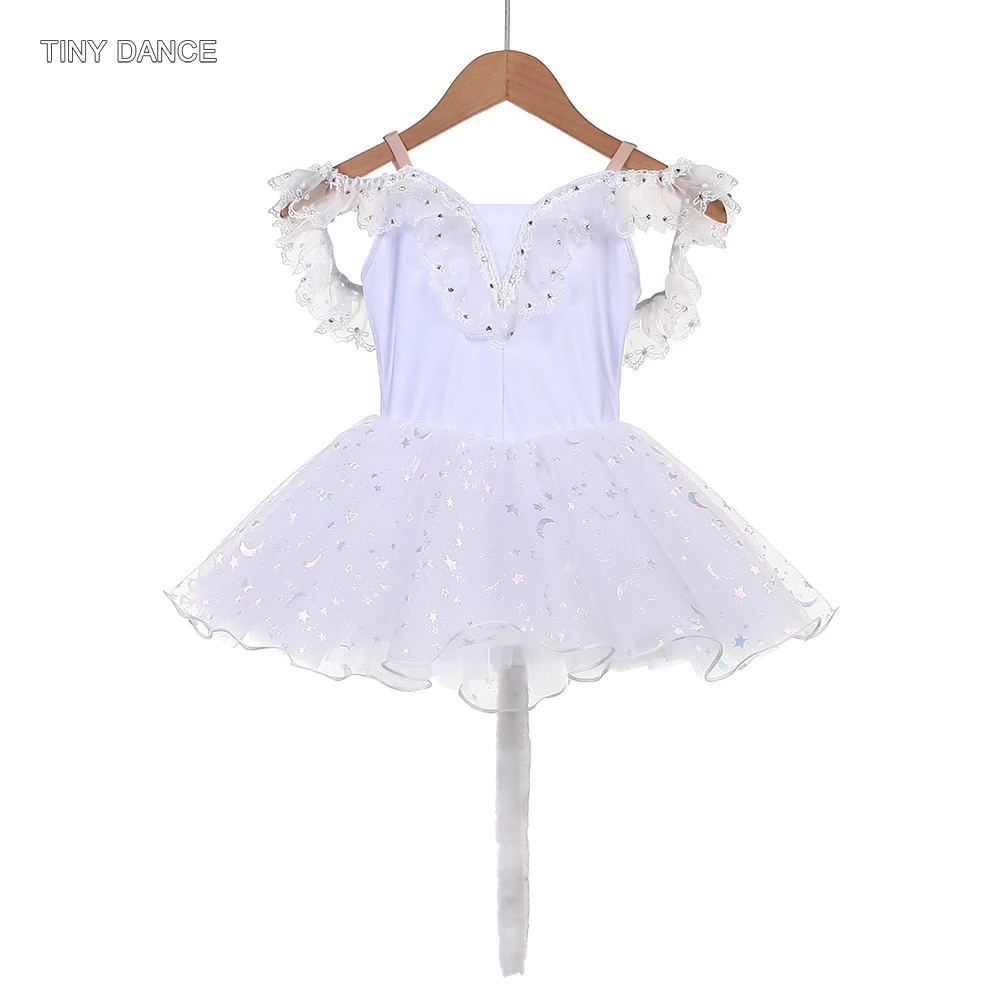 

Белое балетное платье-пачка с открытыми плечами для женщин и детей, танцевальная одежда для балерины, костюм для выступлений, танцевальные юбки 26013