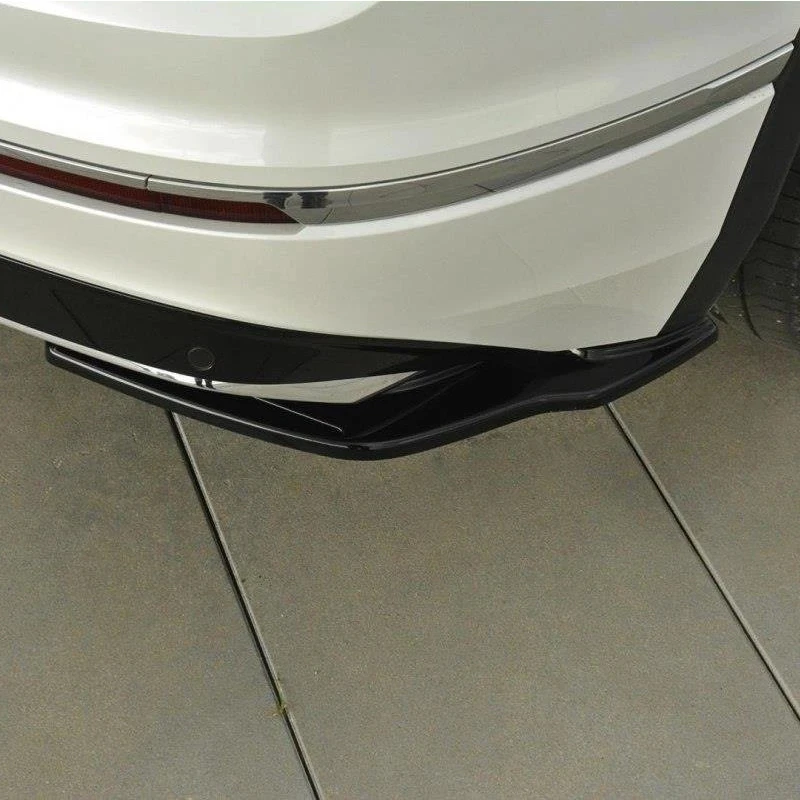 Car Rear Bumper Lip Side Splitters Flaps ABS Plastic External Trim Tuning Gloss Black For VW Tiguan R-Line 2017 2018 2019