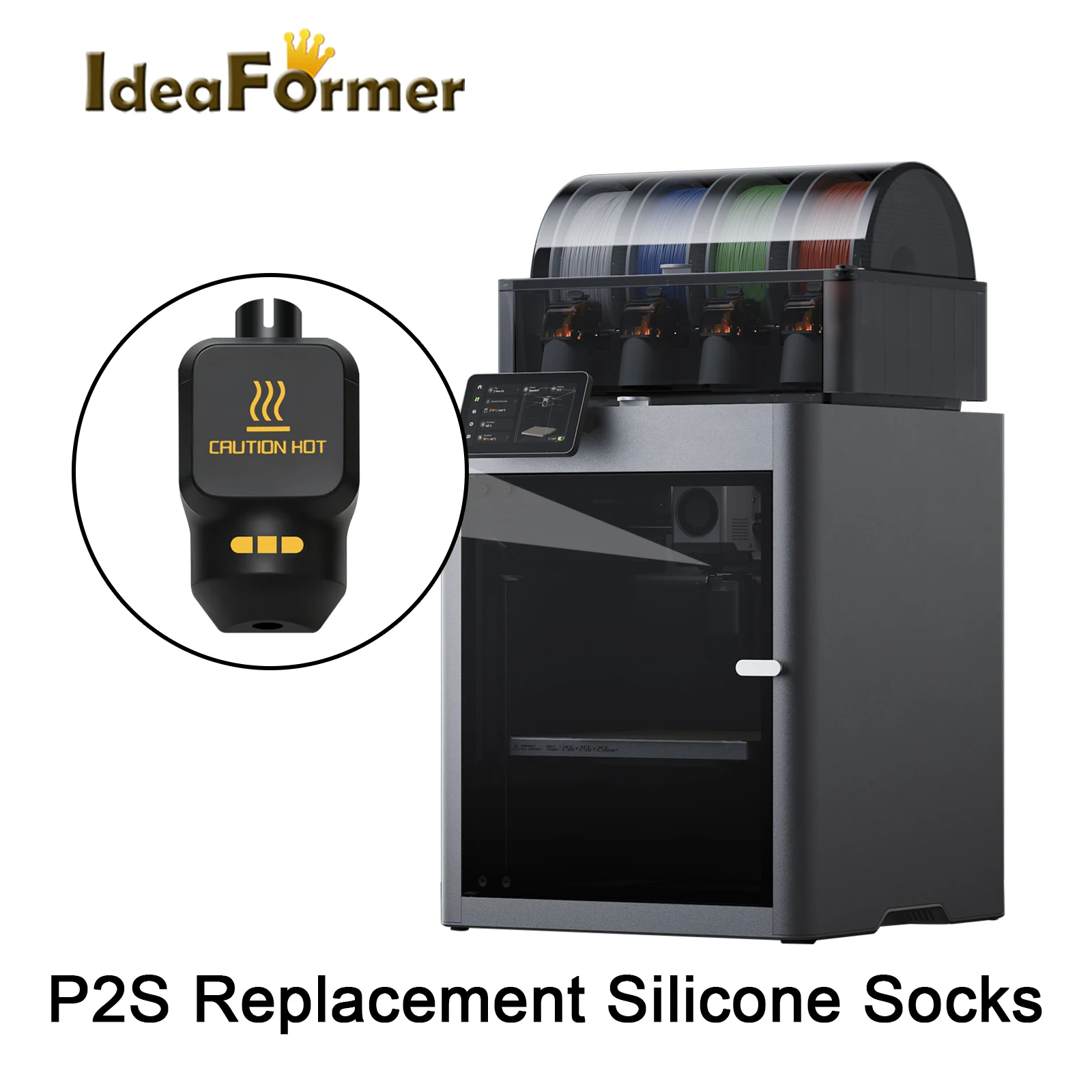 For Bambu Lab P2S/H2S/H2C 3D Printer Silicone Hotend Cover High Temp Insulation Sock 300°C Resistance Anti-Scald Protective Case