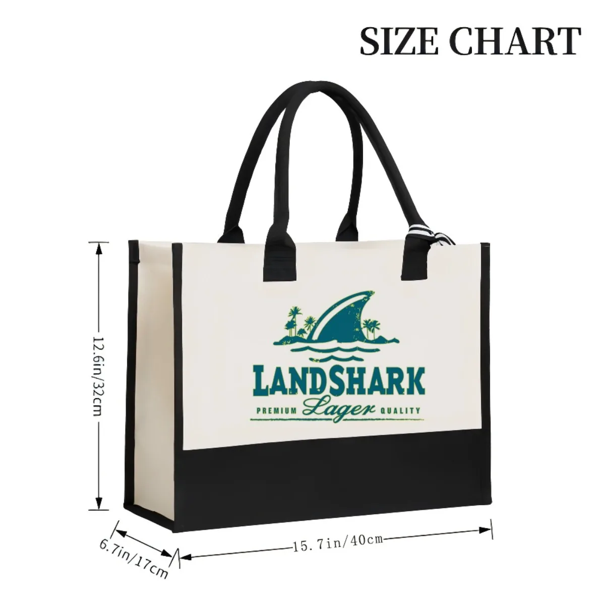 Landshark Logo 2026 وصول جديد موضة عملية واسعة قابلة لإعادة الاستخدام حمل حقيبة نمط طباعة 2 لهجة الثقيلة حقيبة كتف كبيرة