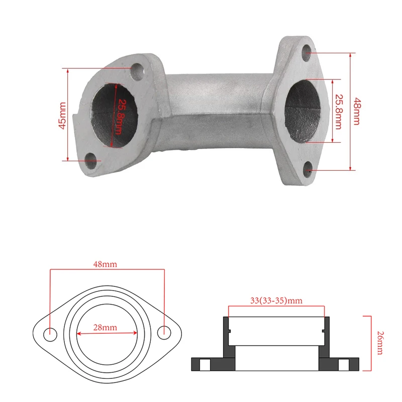 ZSDTRP Carburator Intake Pipe Manifold For Motorcycle VM22 PZ19 PZ26 YX125 Pit Dirt Bike ATV Quad