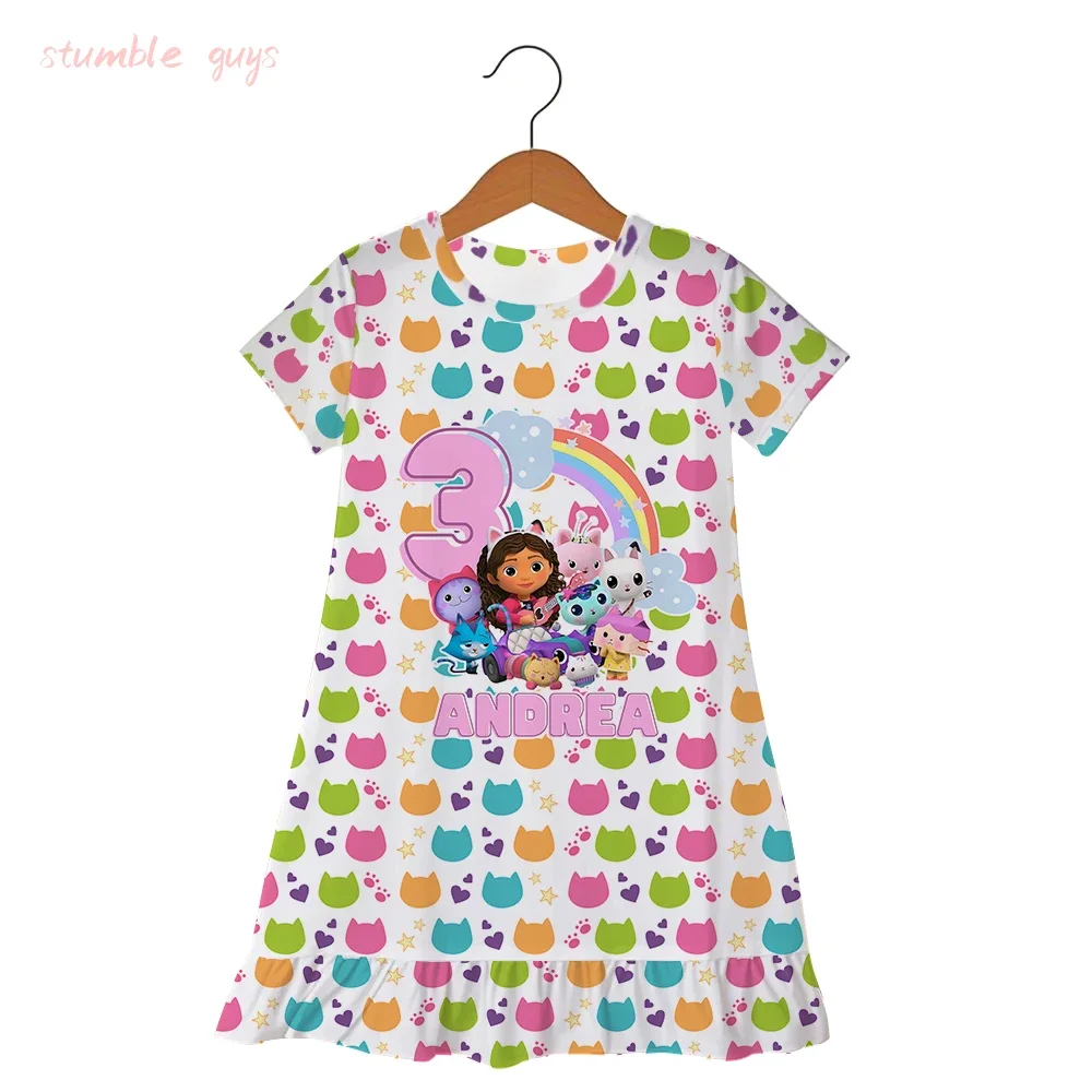 

Clothes Kids Summe Cartoon Sleepwear Baby Girls Nightgowns Children Casual Dresses Children Pajamas 2pcs Gabby Dollhouse