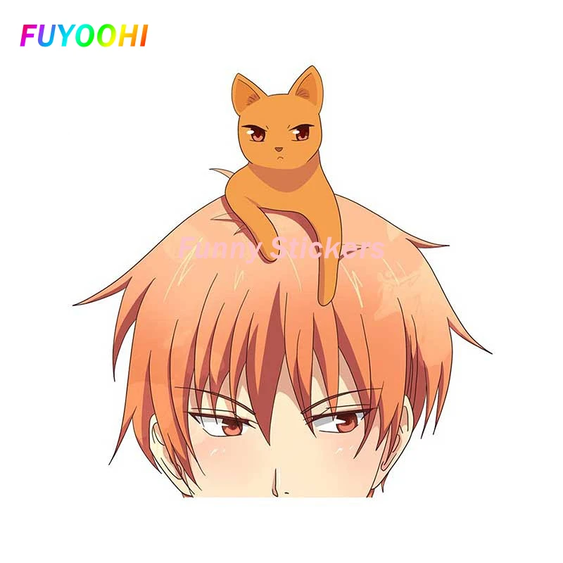 FUYOOHI Play Stickers Personality Souma Kyo Fruit Basket Peeker Car Stickers Waterproof Camper Decals Air Conditioner Decoration