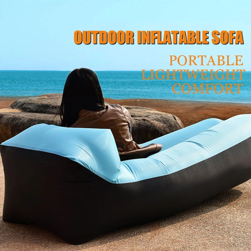 Sofá inflable de flores para perezosos, cama portátil de aire para playa al aire libre, saco de dormir de color, muebles para el hogar