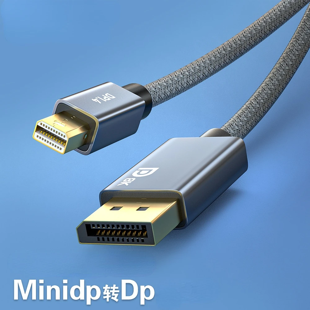 

MiniDP To DP 8K Cable lightning 2 Interface Mini Displayport Data Cable MiniDP To DP Cable Version 1.4 8K HD Adapter Cable