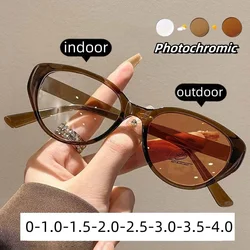 Occhiali miopia fotocromatici con blocco della luce blu Occhiali da vista ultraleggeri Cat Eye Occhiali da vista ottici ad alta definizione da donna