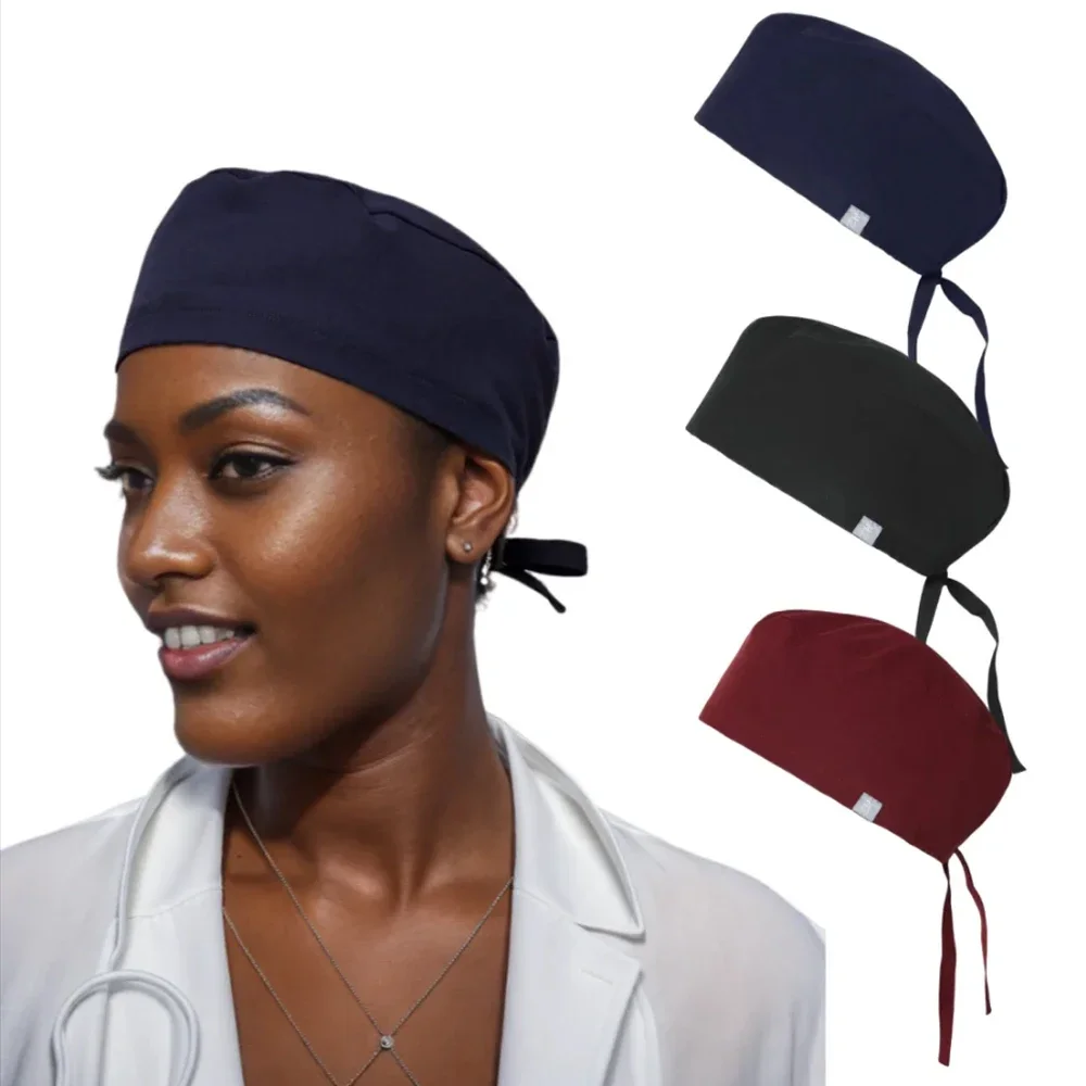 

Solid Color 100% Cotton Medical Surgical Cap Nurse Hair Care Baotou Scrub Cap Beauty Salon Nursing Cap Skullies Beanies Bonnet