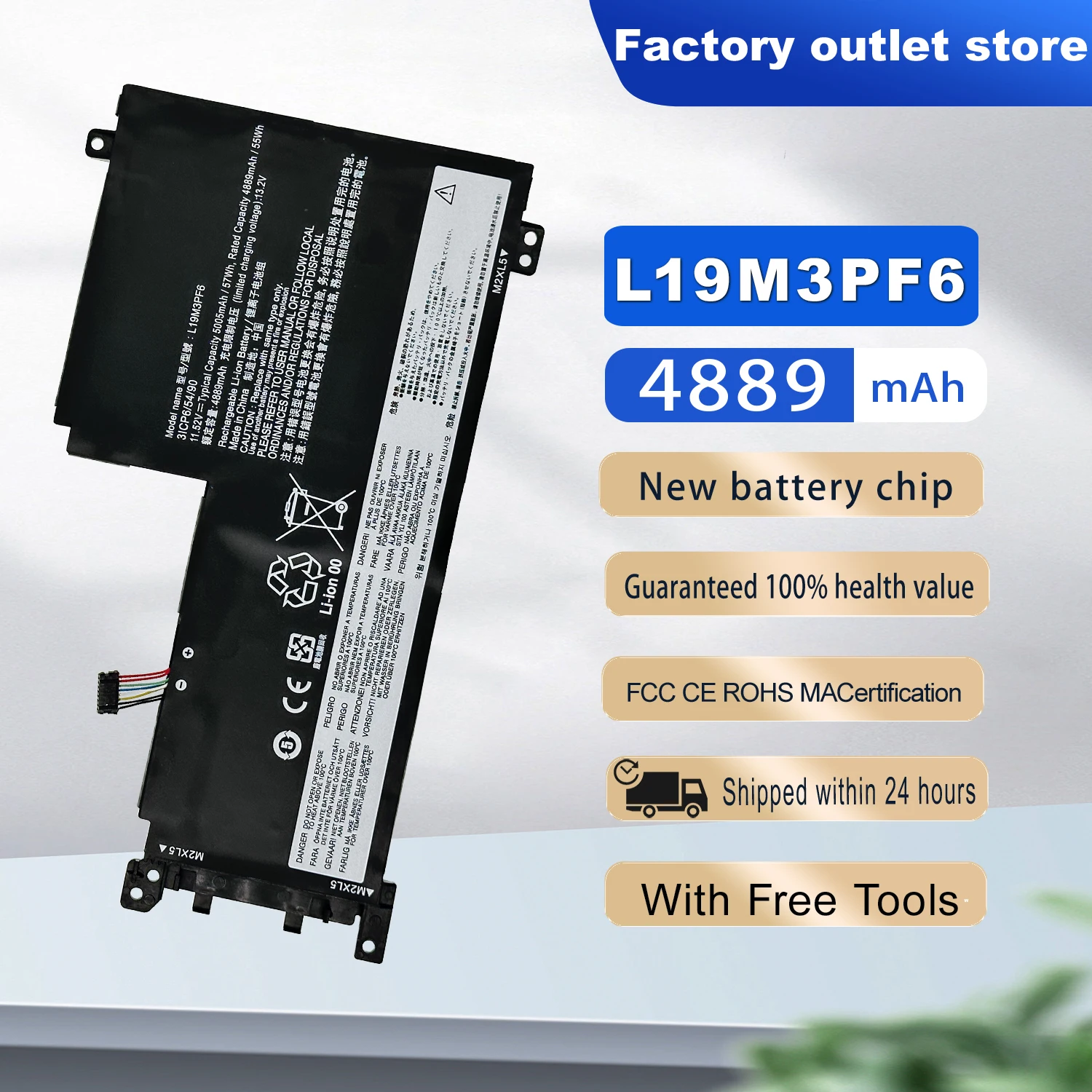 Batería nueva para portátil DXT L19C3PF6 L19D3PF3 L19C3PF4 L19M3PF6 L19L4PF1 para Lenovo Ideapad 5-15IIL05 81YK 5-15ARE05 81YQ Series
