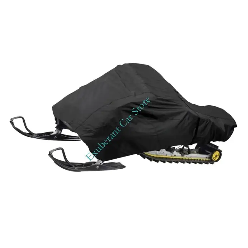 Foldable Snowmobile Cover with Fabric Construction, Body-Shaped Coverage, Integrated Fastening Structure for Yard Storage