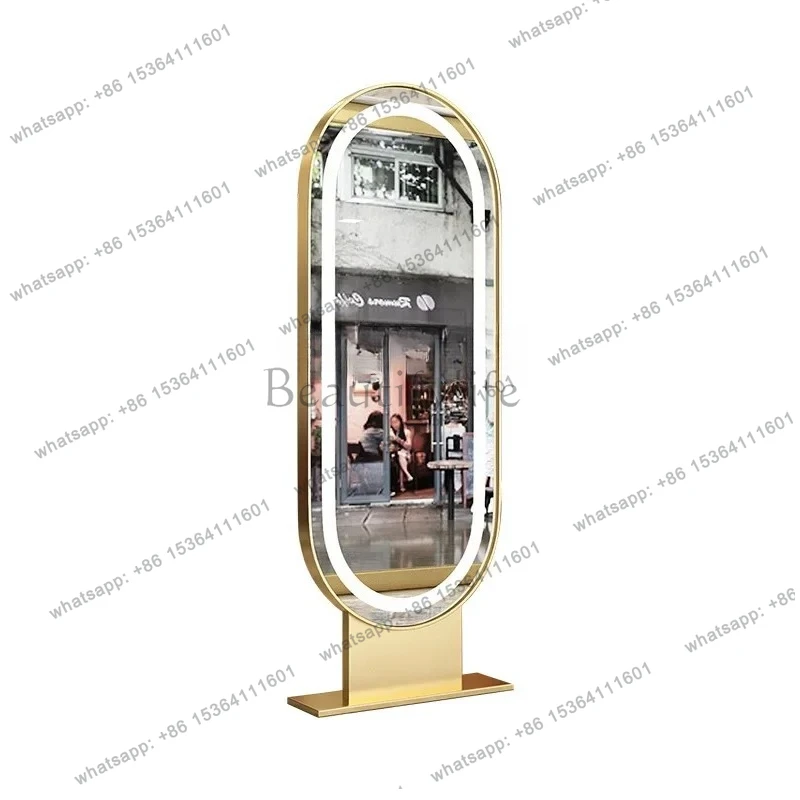 

Luminous Hair Salon Dressing Table Floor Hair Cutting Perm Mirror Barber Shop for Hair Salon