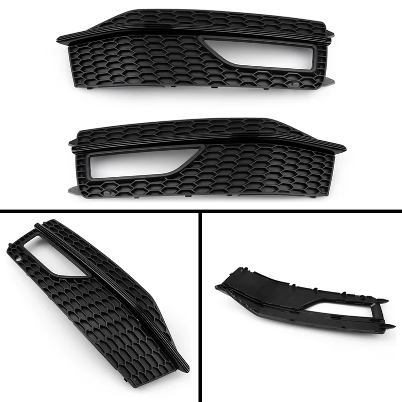 Fog Light Lamp Cover Grill For Audi A4 B8.5 S-Line S4 2012 2013 2014 2015 Honeycomb Mesh Front Bumper Grille RS4 Style 8K0807681