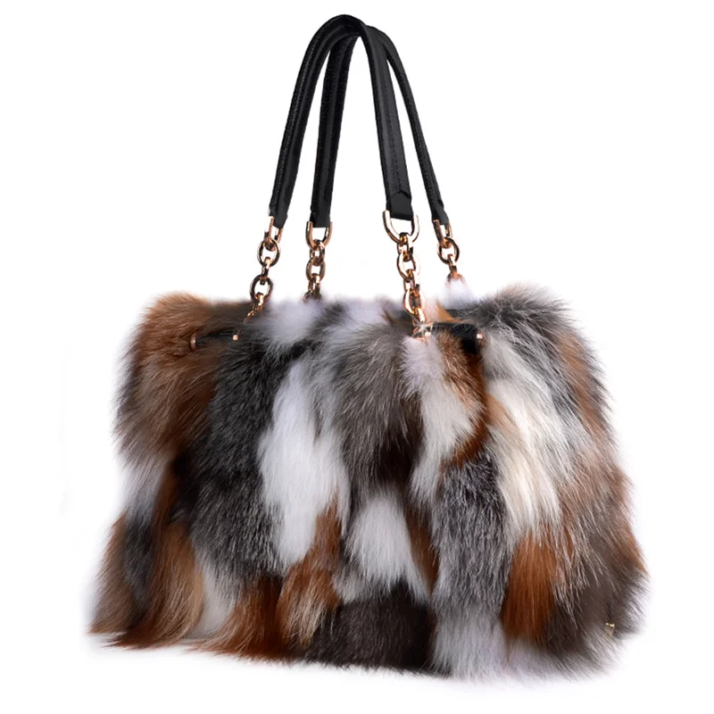 2023 New Clothing Designer Luxury Soft Fox Hair High-end Handbag Fashion Large Capacity Charm Women\'s Special Fur Bag